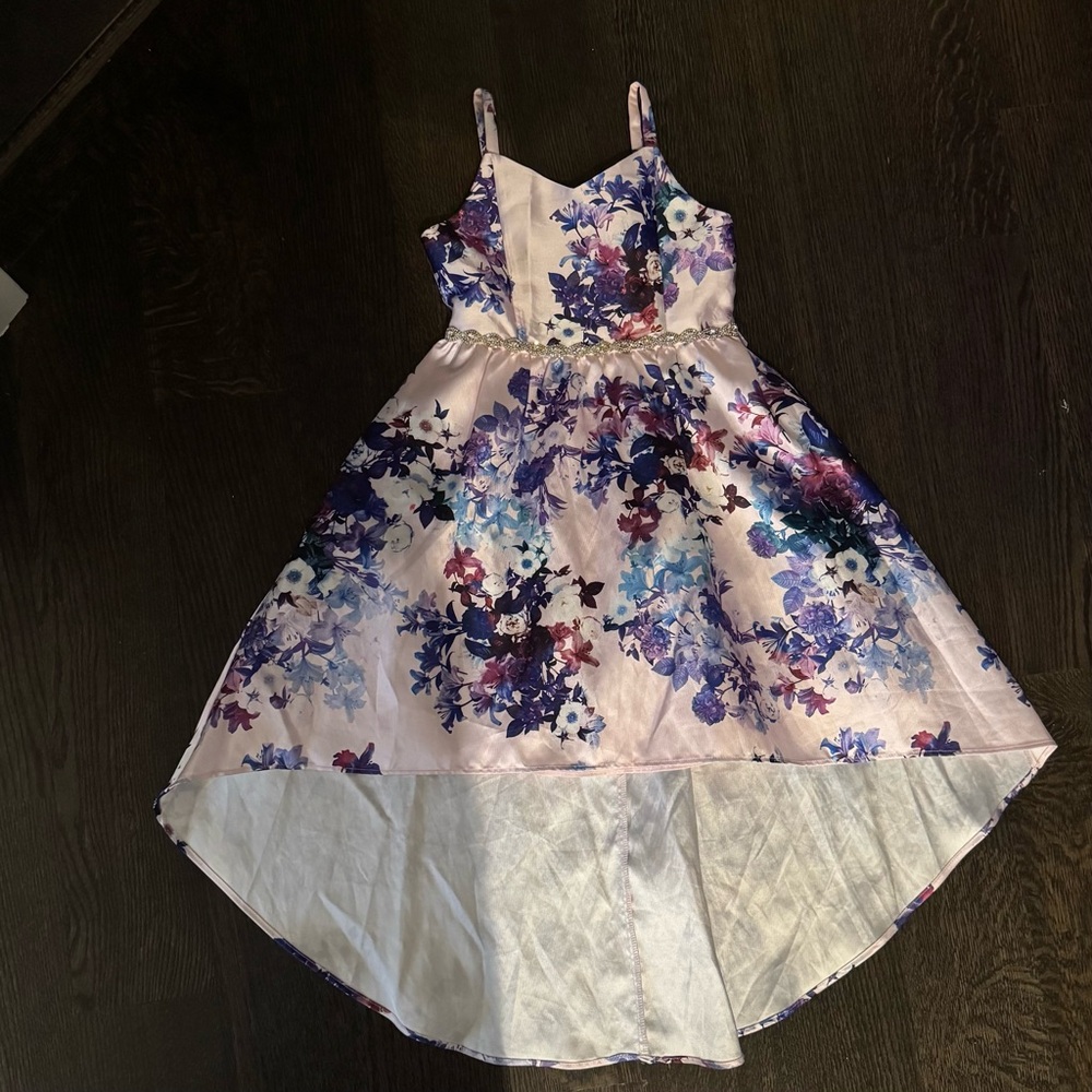 Rare Edition Girls 6x Floral Hi-Lo Dressy Dress